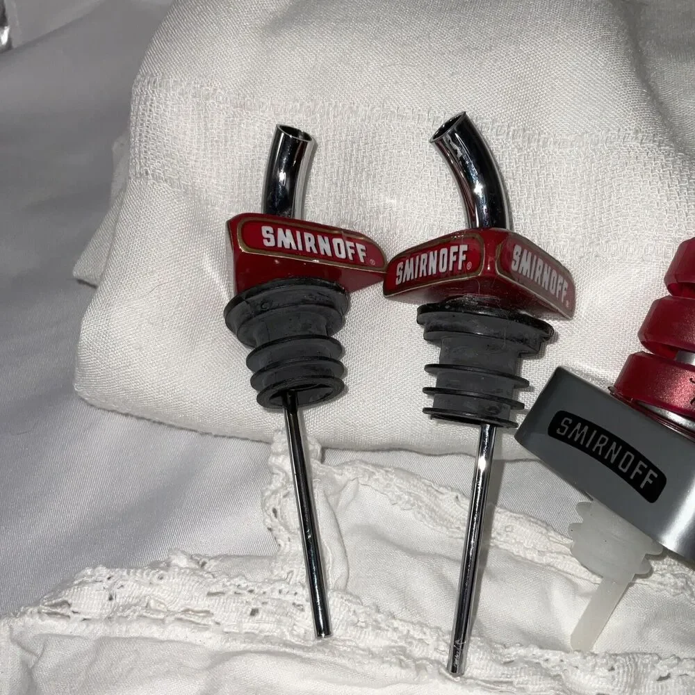 Smirnoff Vodka Raspberry Vanilla Liquor Dispensers Bottle Stoppers Pourers Lot/5